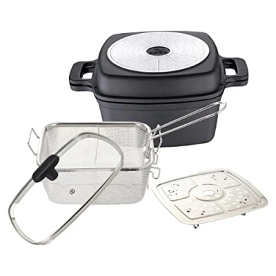 Immagine di MasterPRO Gastro Reeco Padella antiaderente 24 cm e altezza 5 Heatdot Alluminio pressofuso riciclato Manico Soft Touch Per tutti gli ambienti di cottura i piani