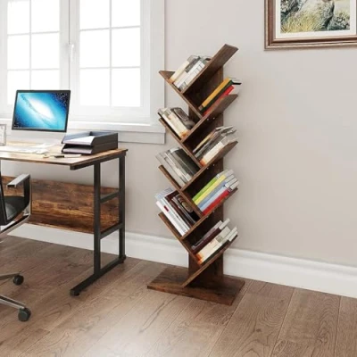 Immagine di YITAHOME Libreria Scaffale in Legno Porta Libri, Moderna Autoportante CD Riviste Salvaspazio Verticale Portaoggetti per Sala Camera Studio Soggiorno Ufficio Bambini