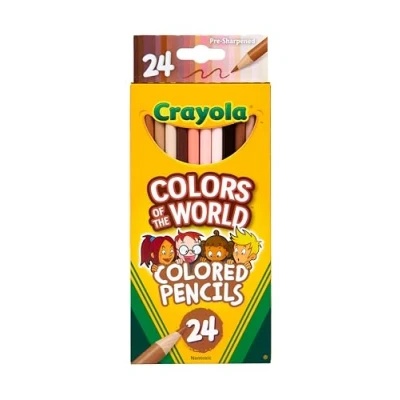 Immagine di CRAYOLA Colours of the World Matite Colorate, Confezione da 24, Colori Multiculturali Assortiti nei Toni della Pelle, 68 4607