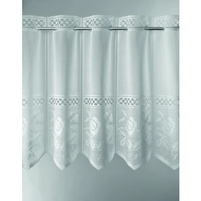 Immagine di Tenda della Finestra Jacquard punzonato con Fiori Altezza 90 cm può Scegliere la Larghezza in segmenti da 28 cm, Come Vuole Colore: Bianco Tendine Cucina