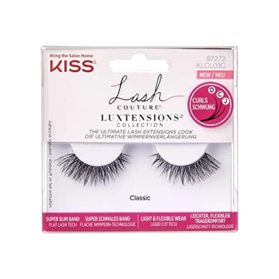 Immagine di KISS Lash Couture LuXtensions Collection 1 paio di ciglia finte, classiche, leggere e flessibili in finto visone con fascia super sottile, include colla per