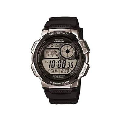 Immagine di Casio Orologio Quarzo Uomo, misura cassa 43.00mm con quadrante LCD Digitale e cinturino Nero in Rubber Strap AE 1000W 1A2VEF