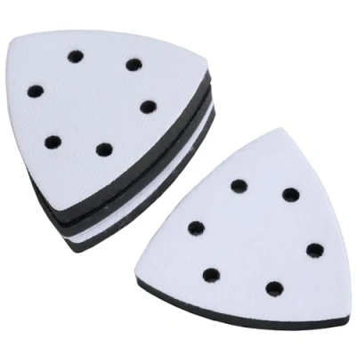 Immagine di 4PCS 93mm 6 fori gancio morbido interfaccia pad triangolo levigatura loop spugna cuscino per levigatrici riduzione del rumore resistente agli urti
