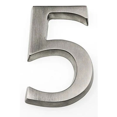 Immagine di HUBER numero civico in alluminio 5 10 cm I numeri civici per casa &amp; porta targhette con nobile design 3D, anodizzato