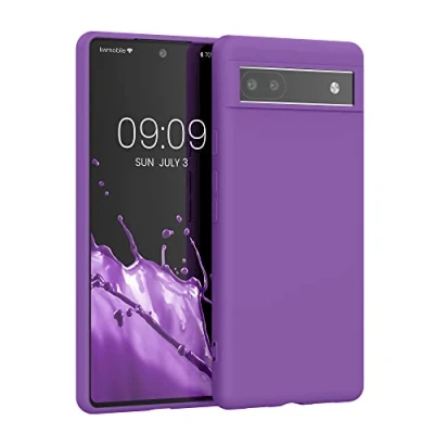 Immagine di kwmobile Custodia Compatibile con Google Pixel 6a Cover Back Case per Smartphone in Silicone TPU Protezione Gommata viola ametista