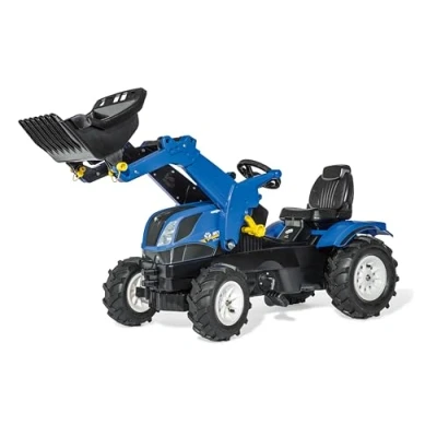 Immagine di Rolly Toys RollyTrac 611270 Trattore a Pedale New Holland (per Bambini dai 3 agli 8 Anni, Pneumatici, Sedile Regolabile, Colore Blu/Nero, 142 x 81 53 cm, 61/127/0