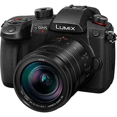 Immagine di Panasonic Lumix DC GH5M2LE Fotocamera Mirrorless con Obiettivo Leica DG 12 60 mm (24 120 mm), Sensore MOS 4/3 20.3 MP, Doppio Stabilizzatore, C4K 60p, 4:2:2 10bit, Live Streaming Wireless