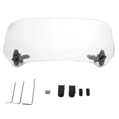 Immagine di KIMISS parabrezza regolabile in plastica per motocicli, deflettore aria modificato moto universale modificato(Transparent)