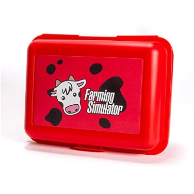 Immagine di Farming Simulator Simulatore agricolo per il pranzo (colore rosso, scatola con motivo a mucca, dimensioni 17,5 x 12,8 6,9 cm, in plastica