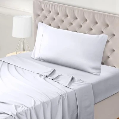 Immagine di Utopia Bedding Set Lenzuola Singolo 3 Pezzi 90x190 cm Letto, Spazzolata Poliestre di Microfibra Lenzuolo con Angoli, Piatto e 1 Federa 50x75, Bianco
