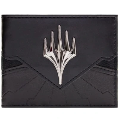 Immagine di I Cinque Colori di Magic Gathering Emblema Metallico Portafoglio/Portamonete Bi Fold ID &amp; Porta Tessere, Nero