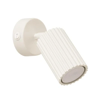 Immagine di SOLLUX LIGHTING Faretto da parete in carbonio, beige, proiezione 16 cm, interruttore, alluminio