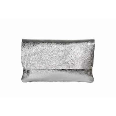 Immagine di AmbraModa GLX11 Borsa a tracolla da donna, in vera pelle, con rimovibile e regolabile, adatta per cellulari tablet fino 7 pollici, (grigio argente metallico)