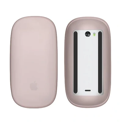 Immagine di kwmobile Custodia Silicone Mouse Compatibile con Apple Magic 1/2 Cover Antipolvere Case Morbida Semitrasparente rosa antico