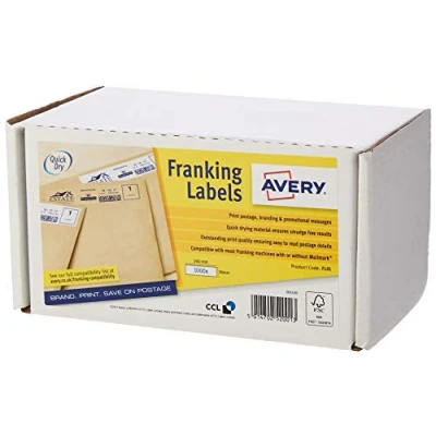 Immagine di Avery Franking Labels 2 per sheet, manual feed FL01 140x38mm /ds 500x2