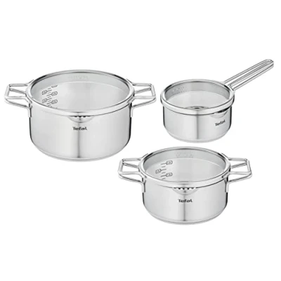 Immagine di Tefal H852S325 Set x3 16 e casseruola 20 24 cm, Acciaio Inossidabile, Ferro