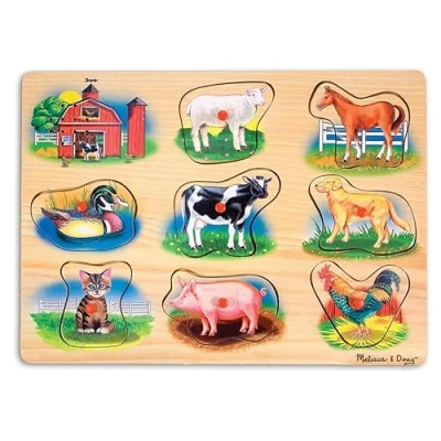Immagine di Melissa &amp; Doug 726 8pc(s) puzzle Puzzles (Shape puzzle, Farm, Children, 2 year(s), 4 Wood)