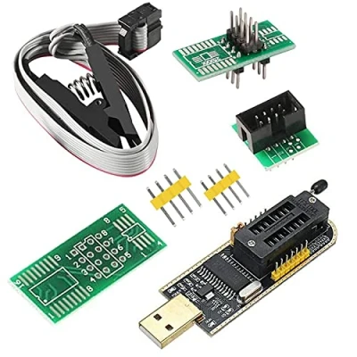 Immagine di SOIC8 SOP8 Flash Chip IC CH341A USB Programmer BIOS Modulo programmatore (programmatore SB + clip adattatore)
