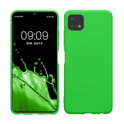 Immagine di kwmobile Custodia Compatibile con Samsung Galaxy A22 5G Cover Back Case per Smartphone in Silicone TPU Protezione Gommata verde fluorescente