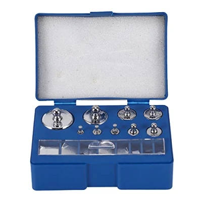 Immagine di Pesi di Calibrazione, 17 Pezzi Grammi Bilancia Peso Calibrazione ad Acciaio Kit 10MG100G Precisione Deviazione +/ 0,003g + Pinzette Scatola