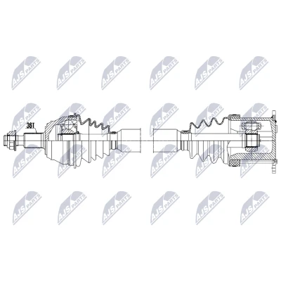 Immagine di NTY NPW VW 203 Albero motore / Semiasse Assale anteriore Sx 520mm Trasmissione automatica VOLKSWAGEN: Golf 4, Bora Variant, 4 Variant