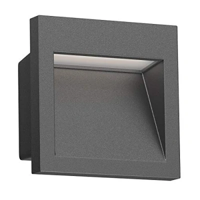 Immagine di ledscom.de Lampada da incasso a parete LED NOLA, downlight per esterni, IP54, antracite opaco, 90 x mm, bianco caldo, luce scale, faretto incasso, parete, LED, illuminazione