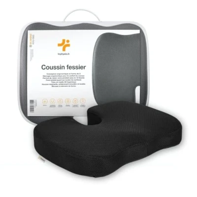 Immagine di Inphysio® Cuscino Coccige Ergonomico a Forma di U, Memory Foam, per Sedile, le Natiche, Ipoallergenico, Tessuto in maglia 3D igienica, Antiscivolo, 45,8 x 37,5 6,4 cm