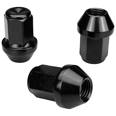 Immagine di 20 dadi per ruote neri. Filettatura M12 x 1,5. Lunghezza barretta: 34 mm. Cono: 60, SW19.