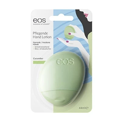 Immagine di eos Lozione per le mani Cucumber, crema pelli normali, idratante vegana, cura intensiva delicate, con burro di karitè e aloe, 1 x 44 ml