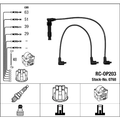 Immagine di NGK 0768 Kit Cavi Accensione 5