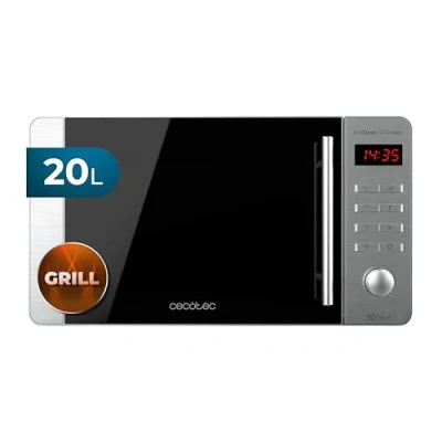 Immagine di Cecotec Forno a microonde con grill ProClean 5110 Inox 20 L, rivestimento Ready2Clean, potenza 700 W, 800 5 livelli operativi, 8 programmi, timer 60 min, display LED