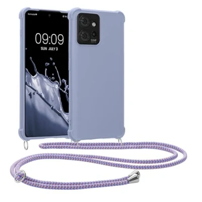 Immagine di kwmobile Custodia Compatibile con Motorola ThinkPhone Cover Back Case in Silicone TPU Protezione Smartphone Cordino lavanda