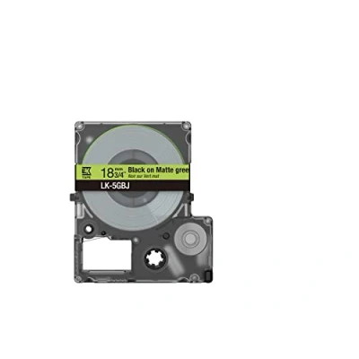 Immagine di Epson LabelWorks LK 5GBJ Cartuccia a nastro per etichettatura compatibile con LW C610 e C410 Verde opaco/nero 18mm