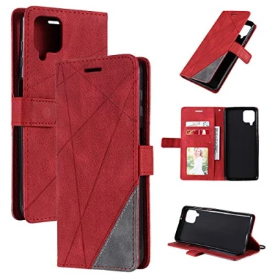 Immagine di QiongniAN Cover per Samsung Galaxy A22 4G,Custodia in Pelle Custodia SM A225F/DS 4G / A225M/DSN A225M/N A225F A225M Case Red