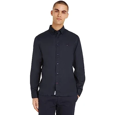 Immagine di Tommy Hilfiger Camicia Uomo Core Flex Maniche Lunghe, Blu (Desert Sky), 3XL