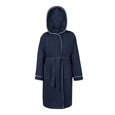Immagine di LAYNENBURG Premium Accappatoio per Bambini e Ragazzi con cappuccio Ragazzo Ragazza 100% Cotone OEKO TEX Standard 100 soffice spugna Taglia (134 140, Blu)