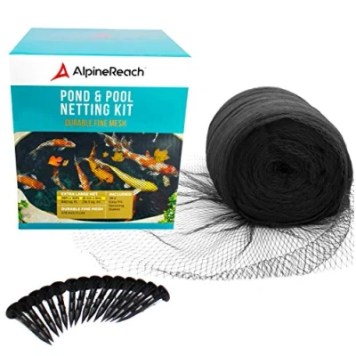 Immagine di AlpineReach 12m x Rete per Stagno e Laghetto, Tessuta Extra Resistente di Protezione, Protegge i Pesci Koi dagli Uccelli Gatti Predatori UV, Robusta Maglia Fine, Riutilizzabile, Nero