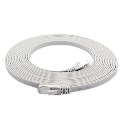 Immagine di 1aTTack.de 2m bianco 1 PezzoCat.7 cavo di rete piatto 10GB/s Slim Flat cavi RJ45 Patch installazione nastro compatibile CAT5 CAT6 CAT7 CAT 8