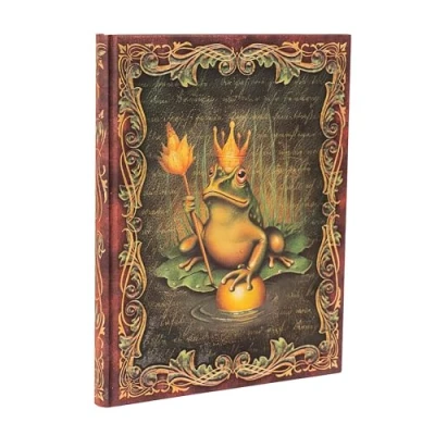 Immagine di Paperblanks Diari a copertina rigida, I Fratelli Grimm, Il Principe Ranocchio, Ultra, Bianco, Chiusura con Fascia Elastica