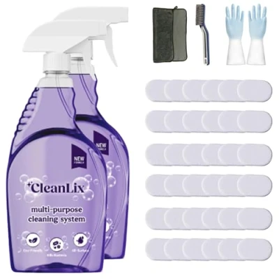 Immagine di Cleanlix Cleaning Spray, Cleaner For Instant Stain Removal, All Purpose Spray With Tablets, The In One Solution Every (2 Bottle,Flowers*36)