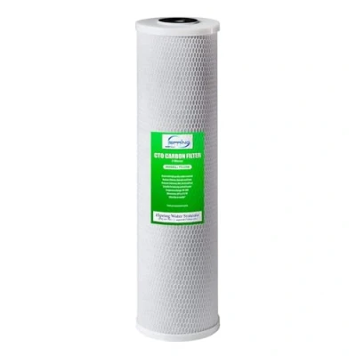 Immagine di iSpring FC25B Cartuccia di Ricambio per Filtro dell&#039;Acqua Tutto l&#039;Appartamento, Blocco Carbonio CTO, 20 x 4.5