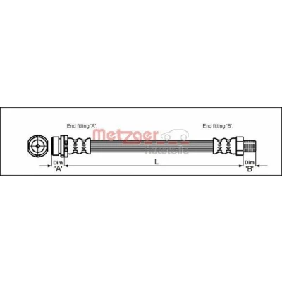 Immagine di METZGER 4112519 Tubi Freno 342 M10 x 1 FORD: Focus Mk1 Hatchback, Station Wagon