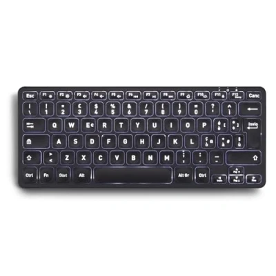 Immagine di Perixx PERIBOARD 732B Mini tastiera retroilluminata wireless Batteria ricaricabile Tasti a forbice tipo X Retroilluminazione bianca Layout Italiano