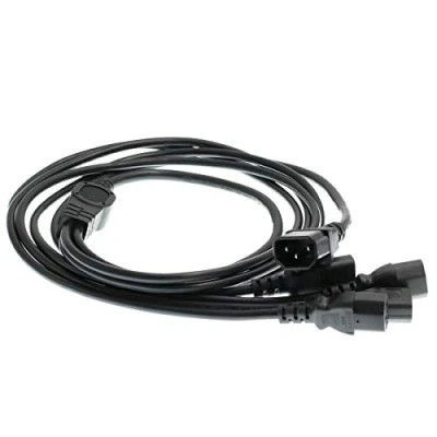 Immagine di Eonvic Cavo di alimentazione con splitter a Y, da maschio IEC 320 C14 femmina 4XC13 (1,8 m)