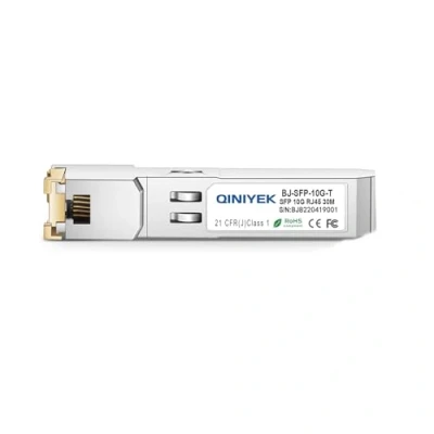 Immagine di QINIYEK SFP+ RJ 45 Copper Modulo,10Gbase T Transceiver Compatile per Cisco, Meraki, Ubiquiti, D/TP Link, Supermicro, Broadcom, Plug and Play, Cat6a/Cat7, 30m