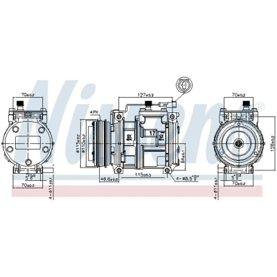 Immagine di NISSENS 89329 Compressore Aria Condizionata 10PA17C 12 PAG 46 R 134a IVECO: DAILY 4, 5 Pritsche/Fahrgestell, 4 Kasten/Kombi