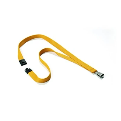 Immagine di Durable 8127135 Cordoncino in tessuto soft colour, sgancio di sicurezza anti soffocamento, moschettone metallo, ocra, confezione da 10 pezzi