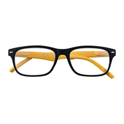 Immagine di Occhiali da Lettura Zippo®, Realizzati con Montatura dalle Linee Morbide, Ideale per Uomo e Donna, Diottria +1.00, Aste Color Giallo