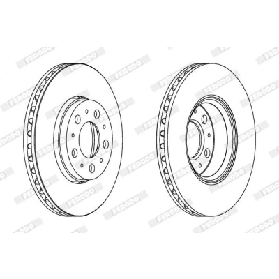 Immagine di FERODO PREMIER Coat+ disc DDF1163C Disco freno 286 26 5 ventilato rivestito con bulloni/viti VOLVO: S60 I, V70 2, XC70 I Cross Country