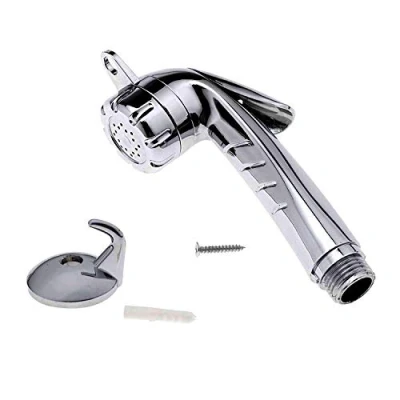 Immagine di EXFEA soffione doccia ABS 1/2&quot; pulsante doccetta da campeggio a mano WC in barca cromato